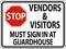 Vendors and Visitors Sign On White Background