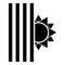 Venetian blind and sun Jalousie close sun Jalousie shutdown light Louver concept Shutter symbols icon black color vector