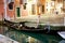 Venetian gondola at night