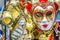 Venetian lady masks in carnival time, Italy.