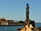 The Venetian lighthouse guards the harbour of Chania