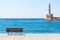 Venetian lighthouse at the harbour entrance, Chania, Crete, Greece, Europe.