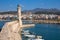 Venetian Lighthouse at Rethymno Crete Greece Mediterranean