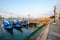 Venetian morning landscape with gondolas