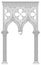 Venetian old gothic architectural arch or gallery