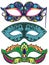 Venetian painted carnival face masks collection for party