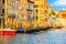 Venetian Palaces and gondolas in the Grand Canal, Italy