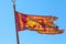 Venetian Red and gold flag of the city of Venice, Italy, the winged lion