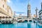 The Venetian Resort Hotel and Casino opened on May 3, 1999 with flutter of white doves, sounding trumpets, singing gondoliers and