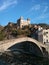 Venetian-style bridge in Dolceaqua, Italy