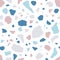 Venetian terrazzo seamless pattern. Endless abstract texture with scattered stone fragments of organic irregular shapes