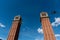 Venetian Towers at the Placa d`Espanya in Barcelona