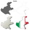 Veneto blank detailed outline map set