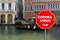 Venezia shutdown for coronavirus. Servizio Gondole and ship cruise are closed do to Covid-19 outbreak. No people allowed