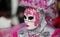 Venezia, VE, Italy - February 5, 2018: Woman with Mask