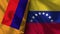 Venezuela and Armenia Realistic Flag â€“ Fabric Texture Illustration