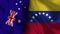 Venezuela and Australia Realistic Flag â€“ Fabric Texture Illustration