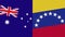 Venezuela and Australia Two Half Flags Together