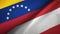 Venezuela and Austria two flags textile cloth, fabric texture