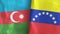 Venezuela and Azerbaijan two flags textile cloth 3D rendering