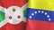 Venezuela and Burundi two flags textile cloth 3D rendering