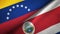 Venezuela and Costa Rica two flags textile cloth, fabric texture