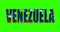 Venezuela country lettering word text with flag waving animation on green screen 4K. Chroma key background