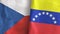 Venezuela and Czech Republic two flags textile cloth 3D rendering