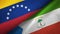 Venezuela and Equatorial Guinea two flags textile cloth, fabric texture