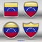 Venezuela Flag in 4 shapes collection with clipping path