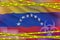 Venezuela flag and Covid-19 quarantine yellow tape. Coronavirus or 2019-nCov virus concept