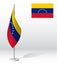 Venezuela flag on flagpole for registration of solemn event, meeting foreign guests. National independence day of venezuela.