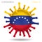 Venezuela flag in virus shape