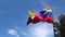 Venezuela flag waving in the wind, blue sky cleared