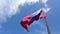 Venezuela flag waving in the wind, blue sky cleared