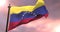 Venezuela flag waving at wind in slow at sunset, loop