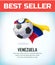 Venezuela football or soccer ball. Football national team. Vector illustration