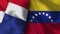 Venezuela and France Realistic Flag â€“ Fabric Texture Illustration