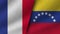 Venezuela and France Realistic Two Flags Together