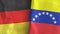 Venezuela and Germany two flags textile cloth 3D rendering