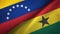 Venezuela and Ghana two flags textile cloth, fabric texture