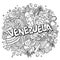 Venezuela hand drawn cartoon doodle illustration.