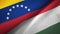 Venezuela and Hungary two flags textile cloth, fabric texture
