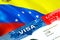 Venezuela immigration visa. Closeup Visa to Venezuela focusing on word VISA, 3D rendering. Travel or migration to Venezuela