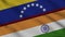 Venezuela and India Flags, Breaking News, Political Diplomacy Crisis Concept
