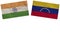 Venezuela and India Flags Together Paper Texture Illustration