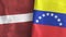 Venezuela and Latvia two flags textile cloth 3D rendering