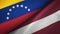 Venezuela and Latvia two flags textile cloth, fabric texture