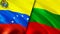 Venezuela and Lithuania flags. 3D Waving flag design. Venezuela Lithuania flag, picture, wallpaper. Venezuela vs Lithuania image,