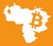 Venezuela map with bitcoin crypto currency symbol illustration